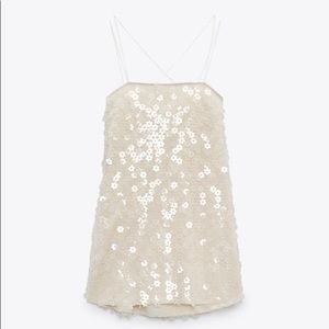 ZARA FLORAL SEQUIN DRESS SIZE SMALL NEW WITH TAGS
